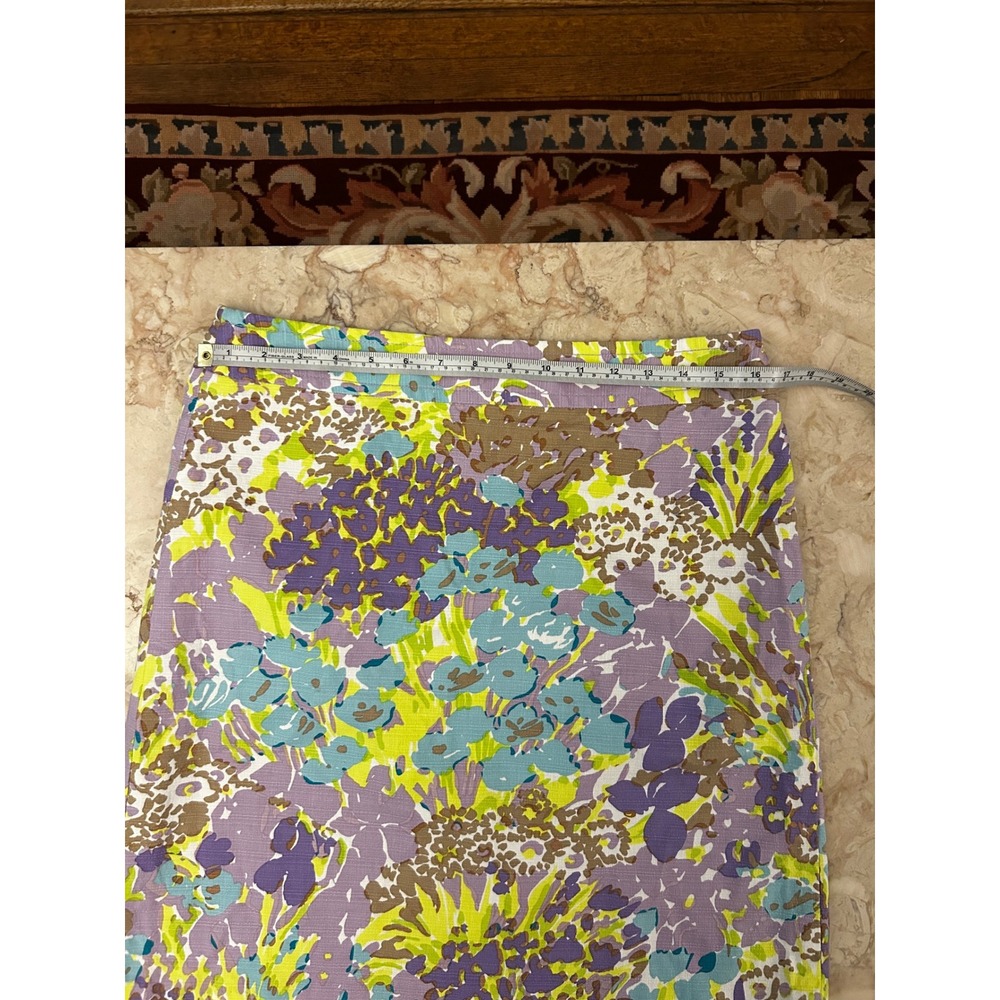 Talbots Garden Floral Canvas Skirt Size 8 Purple Cotton - Picture 9 of 13